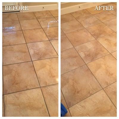 Cleaning Tile & Grout in the kitchen.