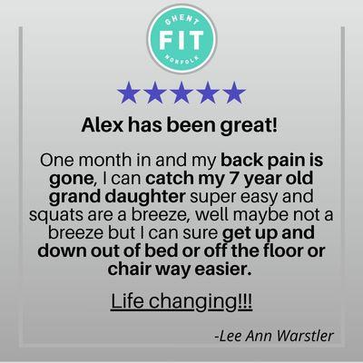 We are so proud of all your results, Lee Ann.  Our expert trainers are able to improve quality of life for all our clients.