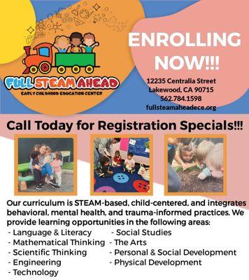 Contact us TODAY for Registration Specials!