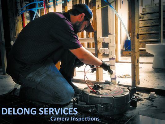 Sewer camera inspection during a remodel in Lake Highlands, a neighborhood in Dallas, TX.