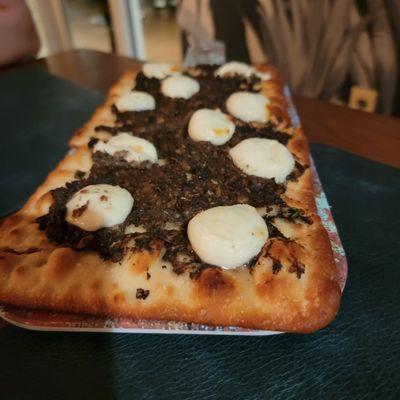 Mushroom Truffle Flatbread pizza