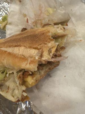 Chop cheese hero Don't eat from here seen a hair on my food not the first time