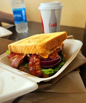BLT with cheese and onions.