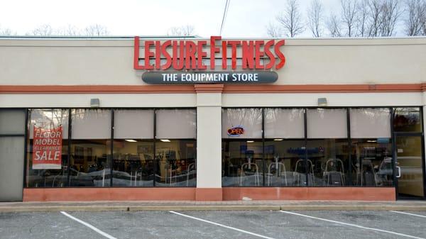 Leisure Fitness Storefront in East Hanover, NJ - biggest & best selection of fitness equipment and billiards!