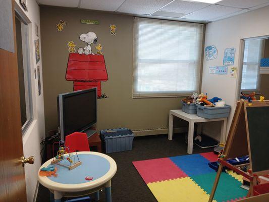 Welcome caregivers with littles! I have a connected child's play room to my office. You don't have to miss session due to childcare!