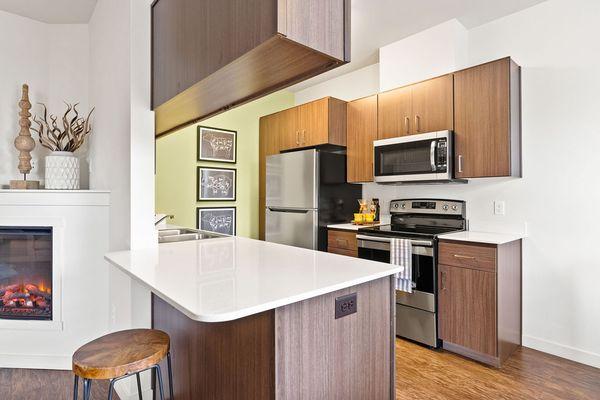 Kitchen bar with seating