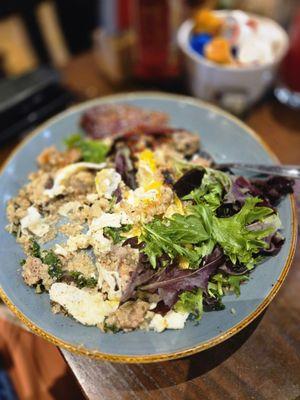 Power Breakfast Quinoa Bowl (Greens are from a different dish)