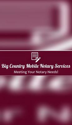 Big Country Mobile Notary Services