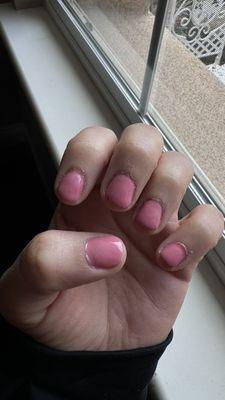 WORST MANICURE EVER AND EVEN WORSE PEOPLE!!!!!! They also have cameras in the bathroom BEWARE!