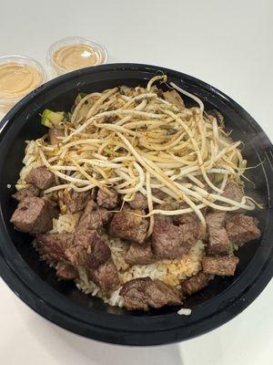 Steak hibachi add bean sprouts