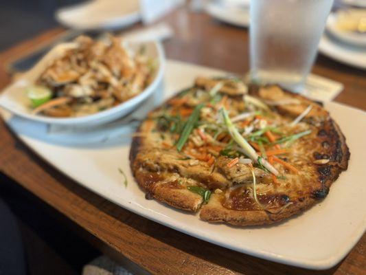 Thai bbq chicken salad and THAI CHICKEN PIZZA duo