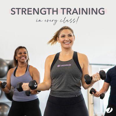 Strength only formats along with strength training in every class!