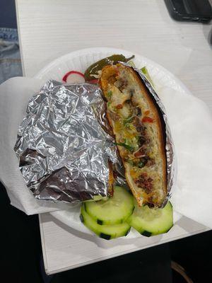 Asada torta mix with chorizo