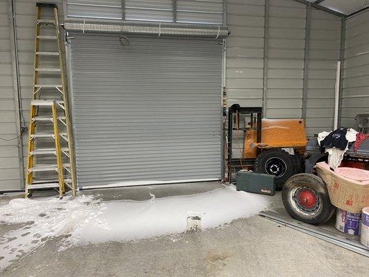 snow inside the building