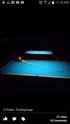 12' snooker calibrated for 2 1/4" balls