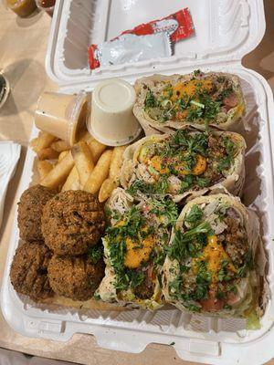 falafel bites/wrap with fries