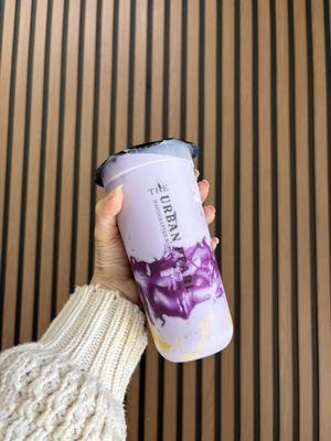 Ube Taro Milk Tea (egg pudding added)