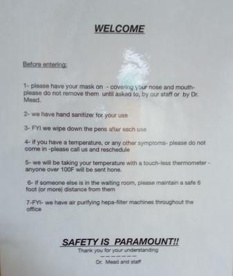 Only "rule" no longer in effect is temperature checks. All the rest make me feel totally safe here!