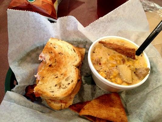 Delicious sandwich and soup!