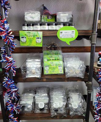 CBD cream that we make in-house and is personally formulated by our owner, Lorraine