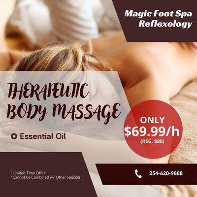 Magic Foot Spa Reflexology
440 E Central Texas Expressway Ste 108, Harker Heights, TX 76548
Call us at 254-620-9888