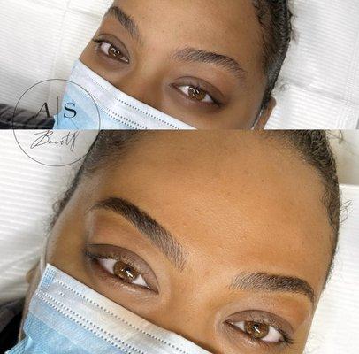 Natural Yet Defined Microblading Before and After