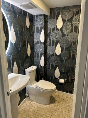 Powder room wallpaper