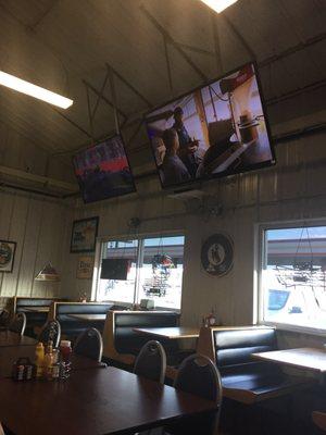 Tvs in the dining area