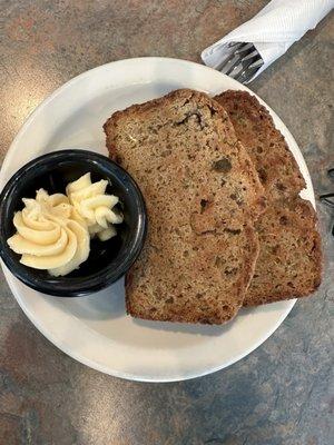 Grilled Zucchini Bread with maple butter