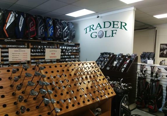 Great selection of golf clubs and accessories.