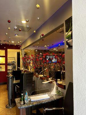 Christmas bulbs hanging from ceiling?