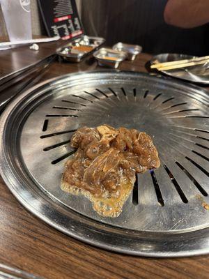 Hawaiian bulgogi - so flavorful!!  You're supposed to use the other grill top for this one but I like to keep the juices!