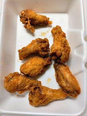 Fried chicken. They look bigger in this photo but I assure you they weren't big at all