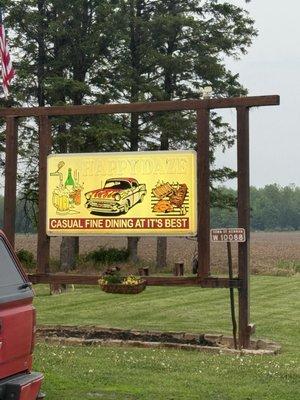 The sign for the restaurant