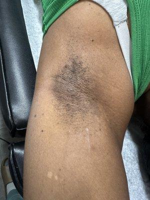 Underarm wax before