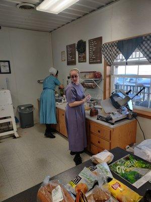 Ladies making the sandwiches