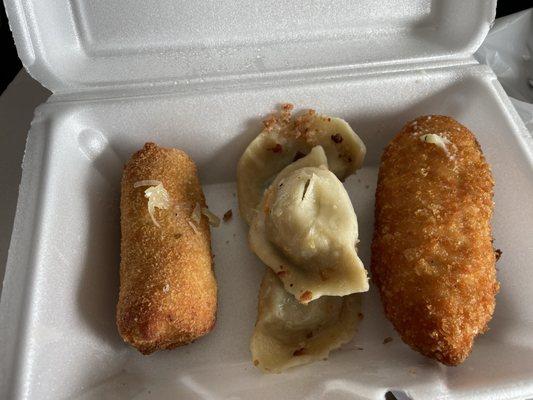Croquette, pierogi, cordon bleu