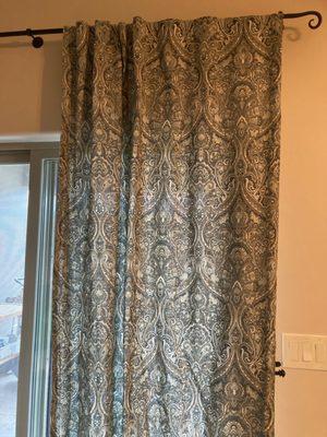 Family room drapes. Not a small job. Professionally done. Bye bye pet hair and stale smells.