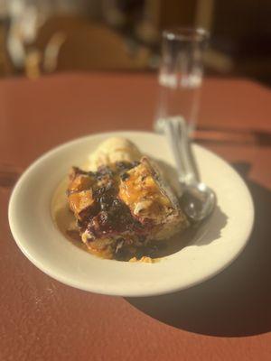 Huckleberry bread pudding