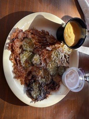 Off menu- cheese fried pickles