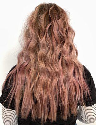 Rosey pink and beach waves