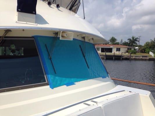 This is what our boat looks like after A Captains Glass and Mirror got done with it.