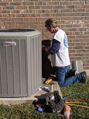 Terry working on my A/C