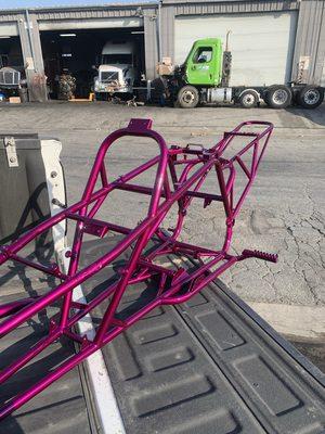 Motorcycle frame powder coated & sandblasted