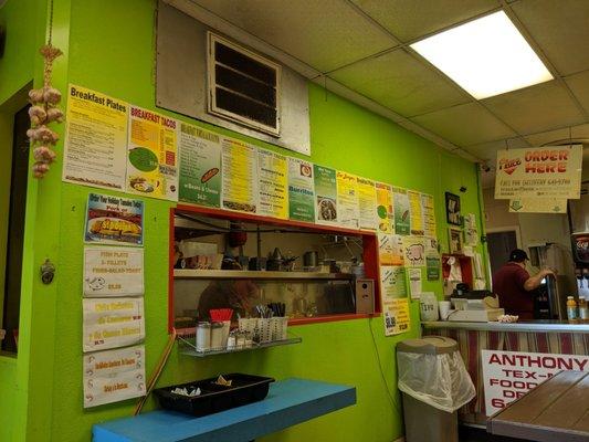 Menu on the wall..didn't see any paper menus