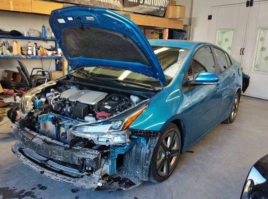 Wrecked car as it came in for Collision work