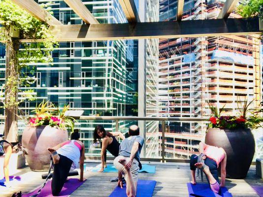 Residential Yoga on the Rooftop at Via6 in Seattle, WA