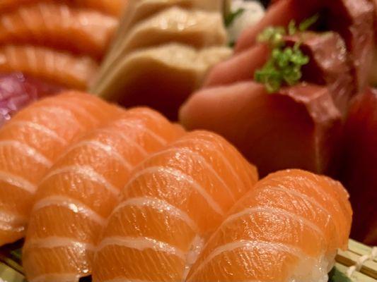 Scottish nigiri Salmon in I luv sushi Rockford