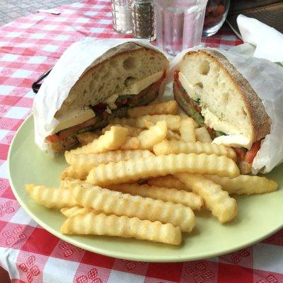 My sandwich was huge and the fries were generous and delicious. Enough to share for small eaters. Price very reasonable - $10
