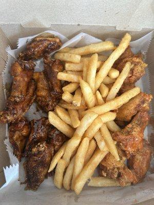 Double order wings...half lemon pepper wet and half teriyaki
